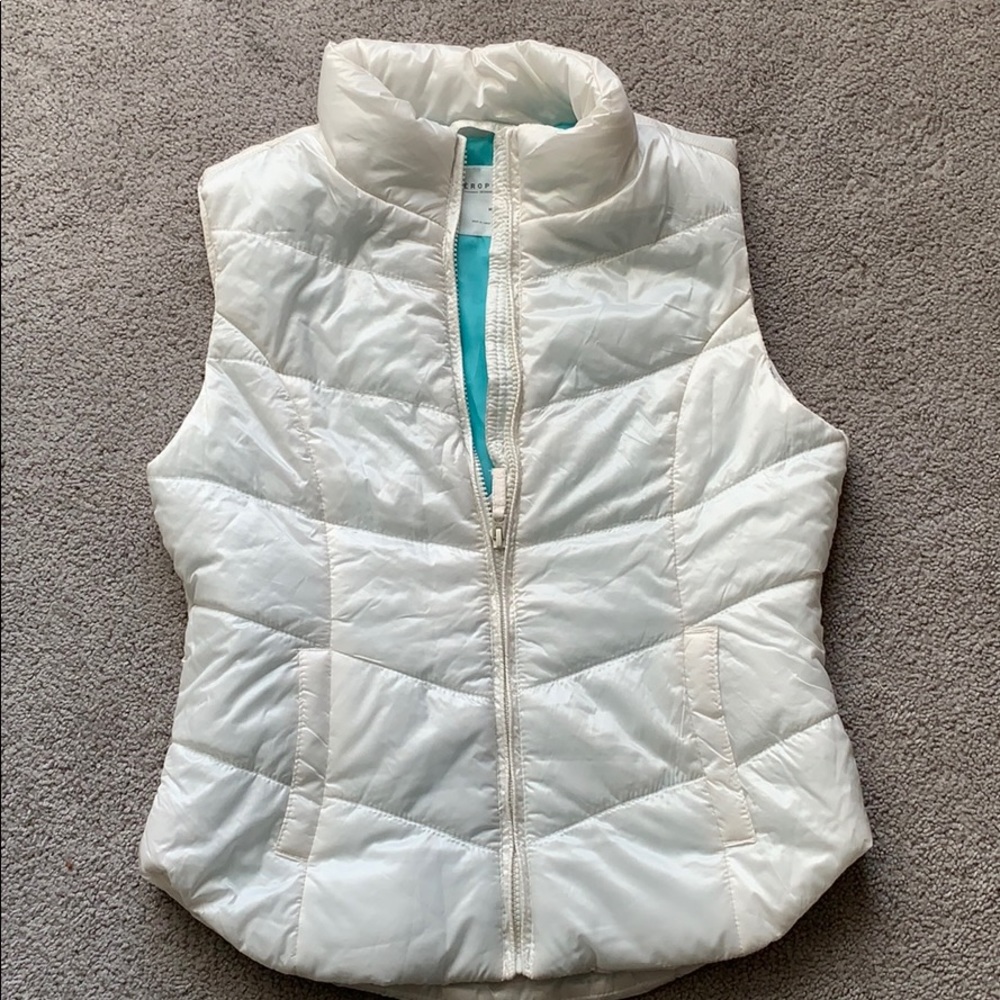 White puffer vest